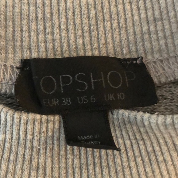 TOPSHOP Heather Grey Crew Neck Sweatshirt -Size 6 - Picture 2 of 2